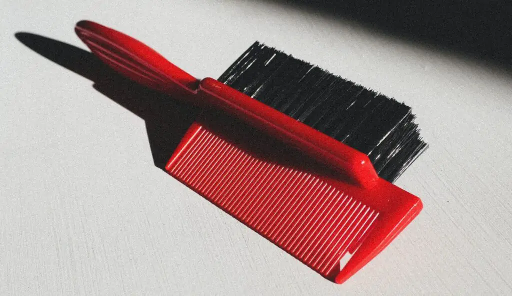 red and black brush on white table